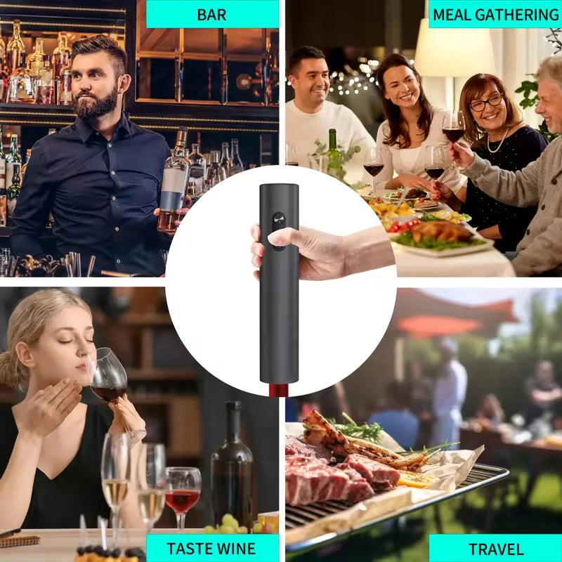 Apribottiglie Elettrico con Aeratore e Tappo Ermetico – Set Regalo Vino