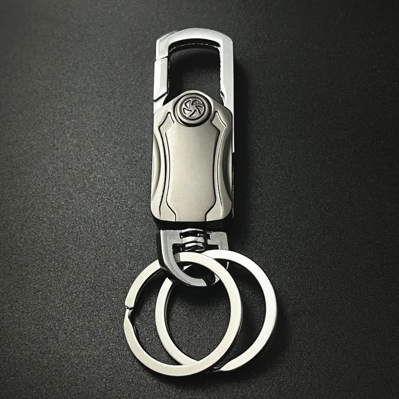 High Quality Simplicity Waist Hanging Creative Double Ring Metal Zinc Alloy Key Chain Men's Women's Keychain