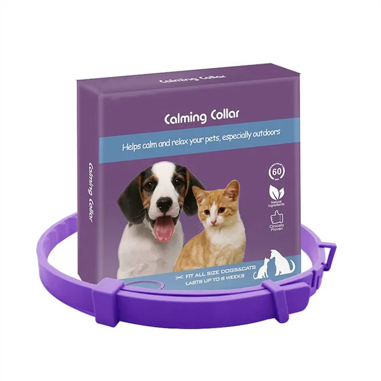 Collare Calmante a Feromoni per Cani e Gatti – Regolabile e Impermeabile