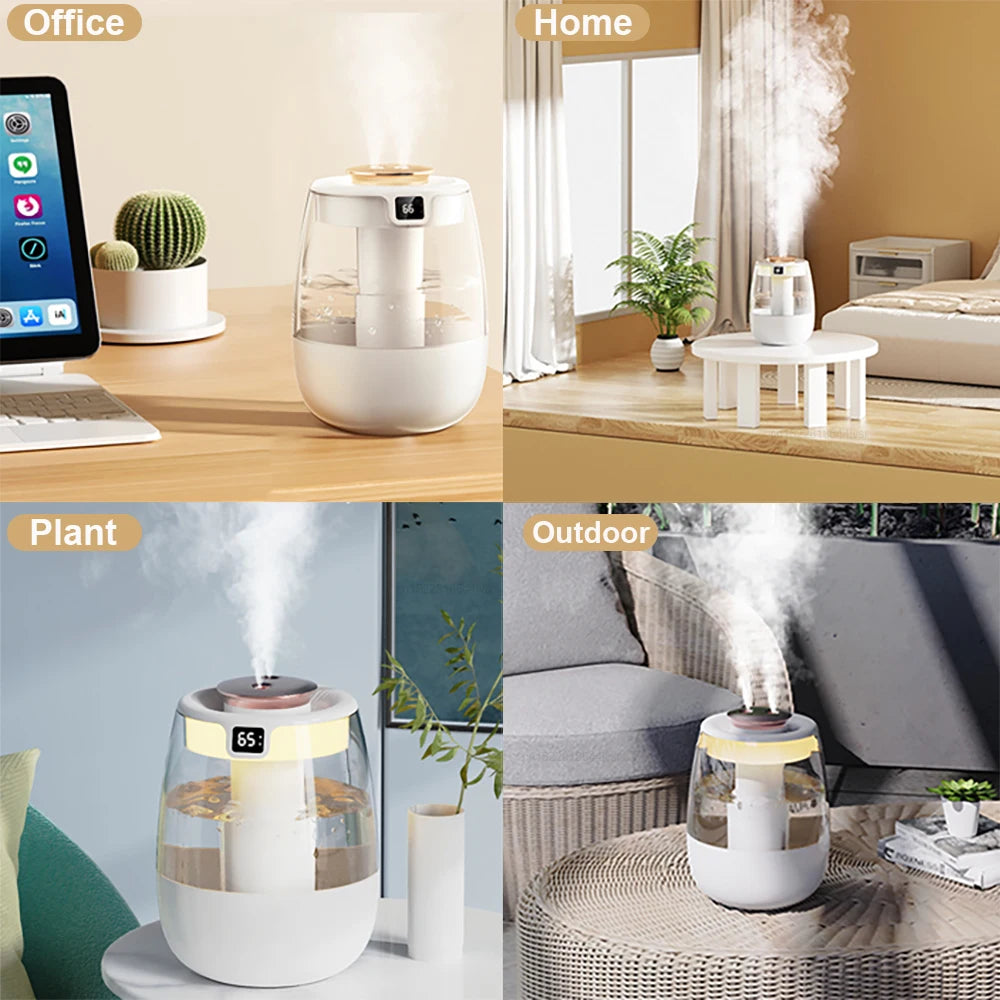 Umidificatore 1,3 L doppio getto, luce notturna, ultra silenzioso per casa e…