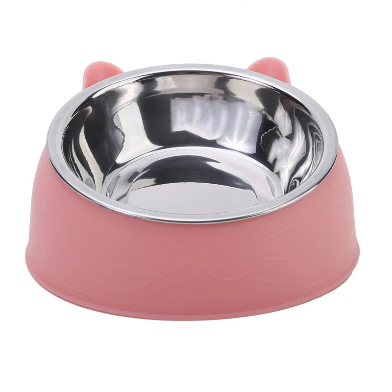 Ciotola inclinata in acciaio inox per gatti e cani – Set 2 ciotole