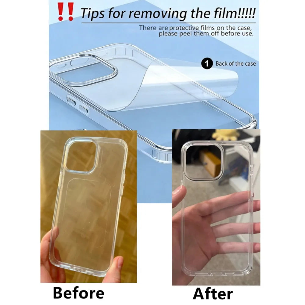 Ultra Slim Transparent Case for iPhone 18 17 16 15 14 13 12 11 Pro Max Case Crystal Clear  Anti-Yellowing Military-Grade Cover