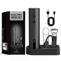 Apribottiglie elettrico 4‑in‑1 ricaricabile USB con fermavino e versatore