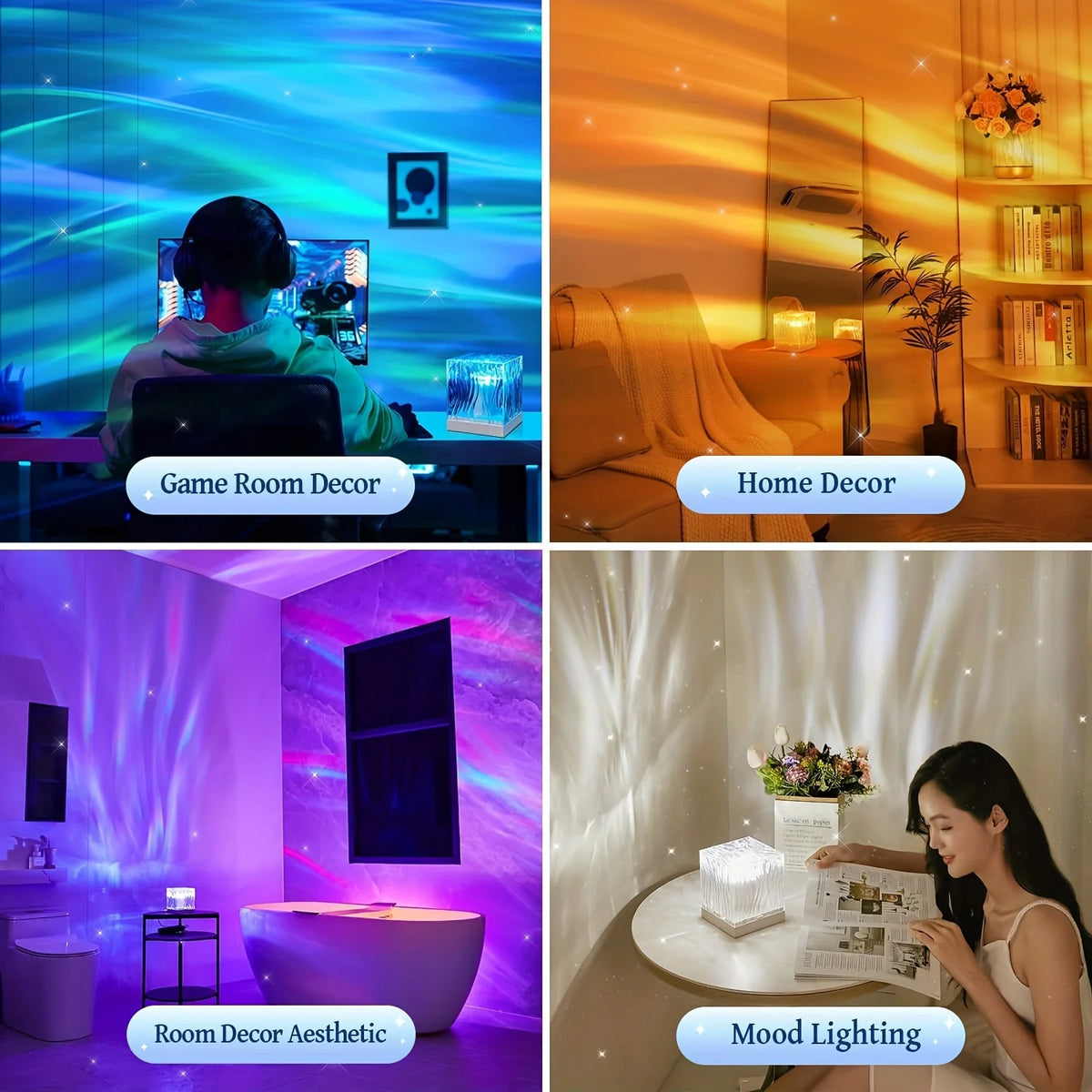 Proiettore Luci Ocean Wave 16 Colori con Telecomando - Lampada Aurora LED