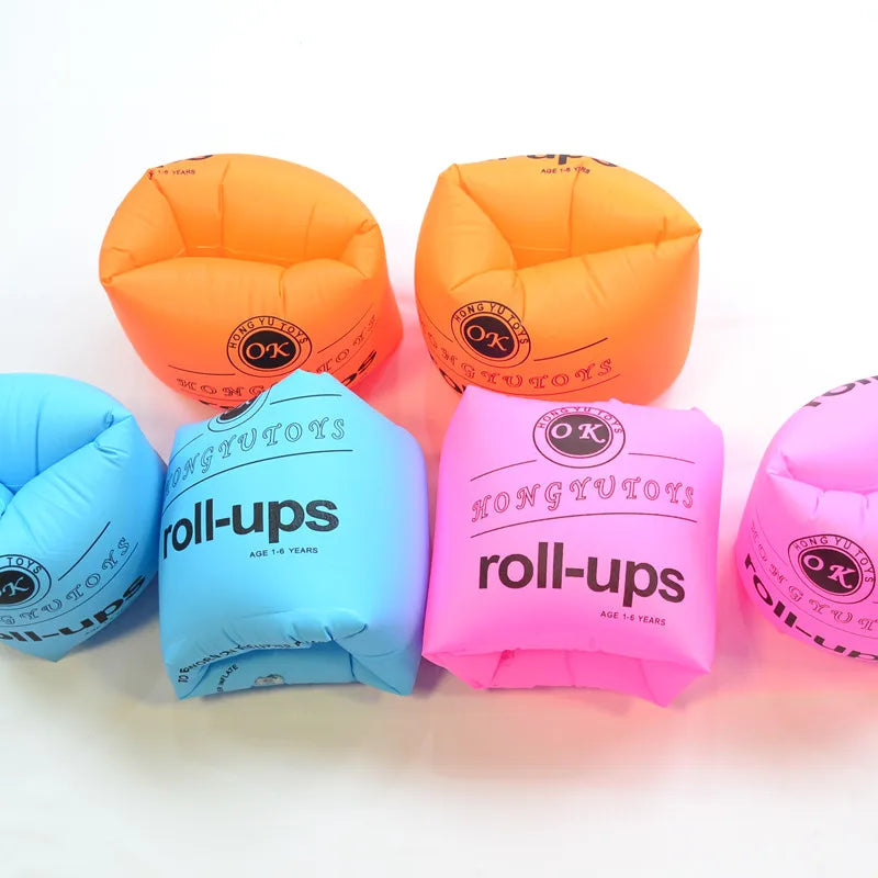 Thickened Children's Inflatable Yellow Round Floating Sleeve Adult Swimming Ring Double Airbag Safe Swimming Arm Ring