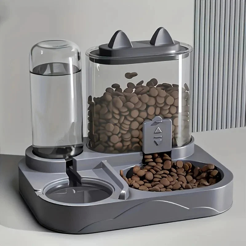 Distributore Cibo Automatico 2-in-1 per Gatti e Cani Piccoli