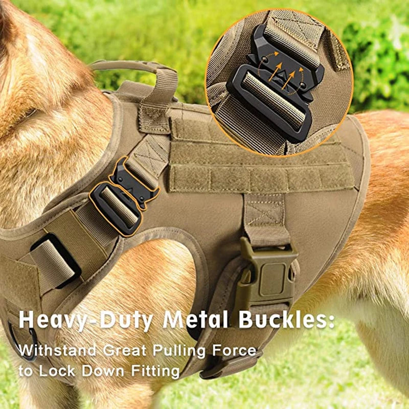 Giubba tattica militare per cani – Set imbracatura e guinzaglio