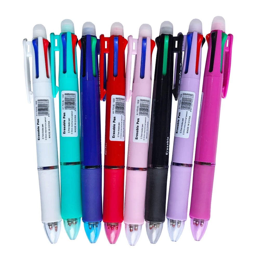 Penna gel cancellabile 5 in 1 multicolore con refill e matita automatica