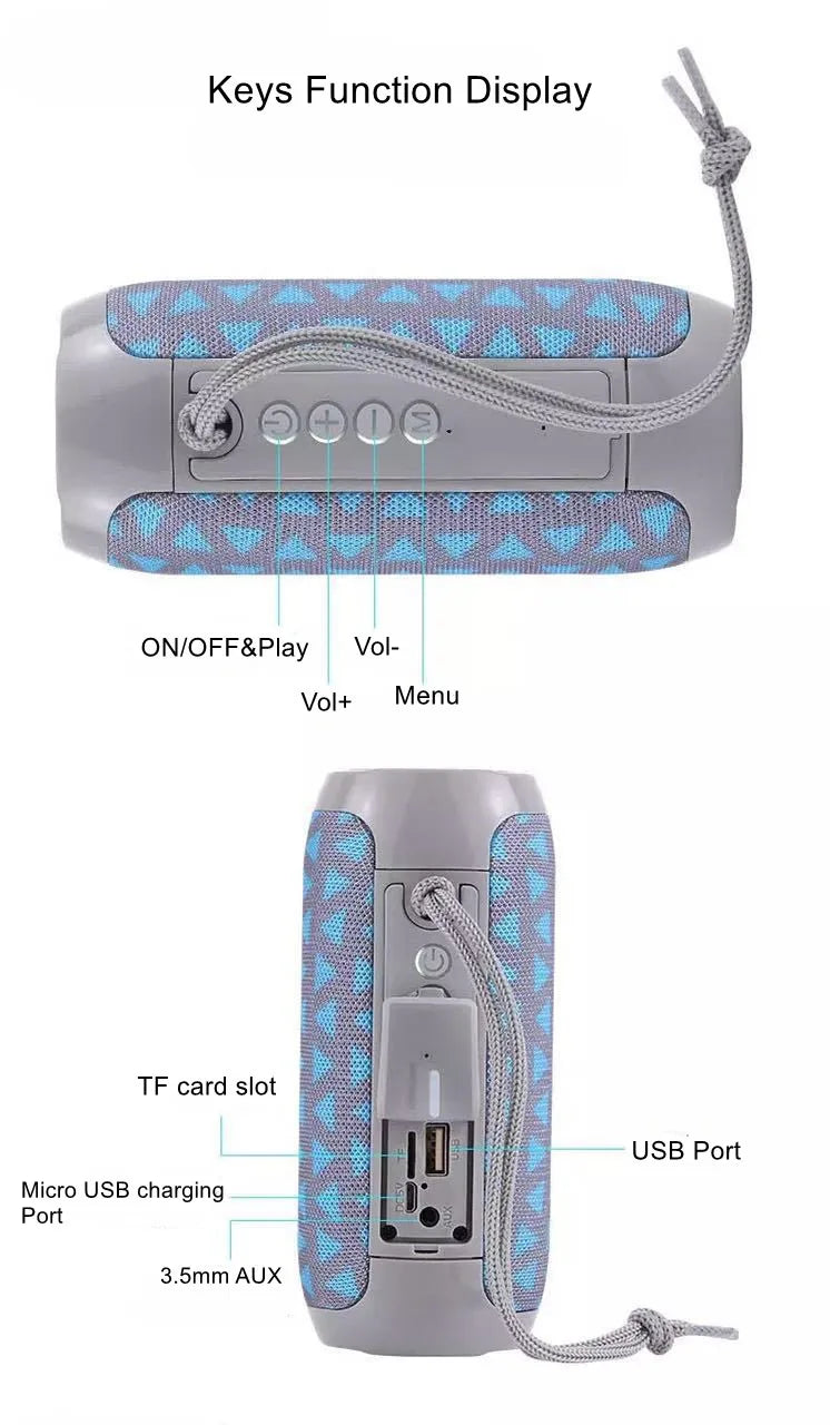 Altoparlante Bluetooth 10W Dual Bass con FM Radio e Resistente all'Acqua