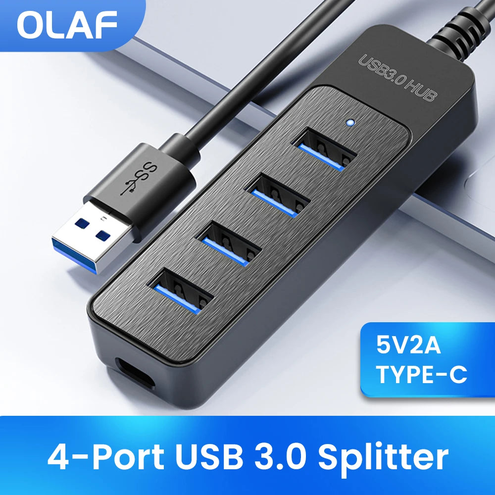 Hub USB 3.0 a 4 porte – Splitter multiporta per PC e laptop