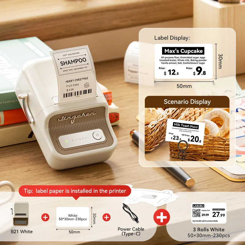 Stampante termica mini portatile – Etichette adesive Bluetooth 20‑50 mm