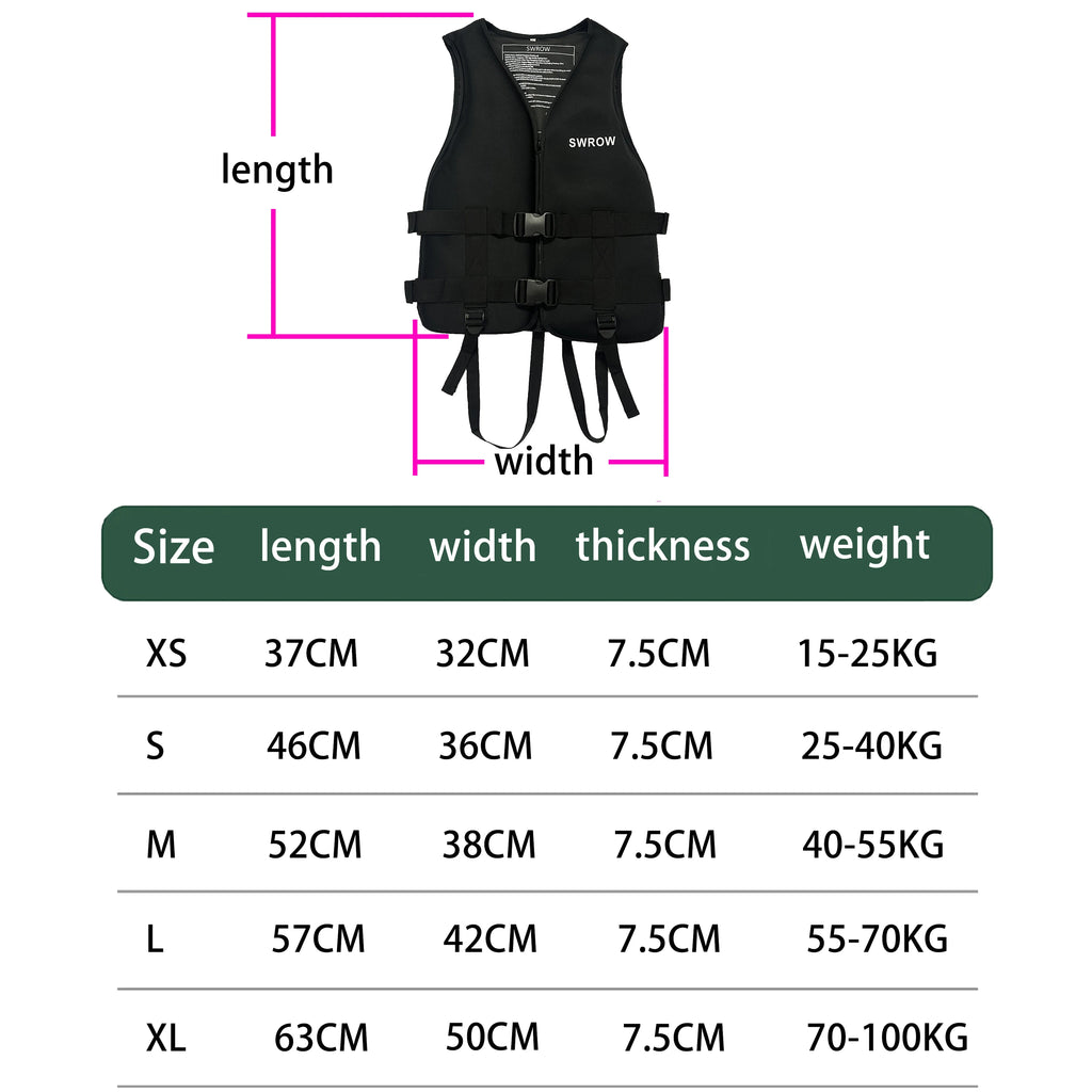 Outdoor Adult Children's Neoprene Life Jacket Water Sports Swim Kayak Snorkeling Boating Surfing Rafting Safety Life Jacket