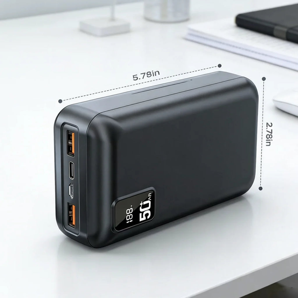 Power Bank Portatile 50000 mAh con Ricarica Rapida 22,5 W QC‑PD3.0 USB‑C
