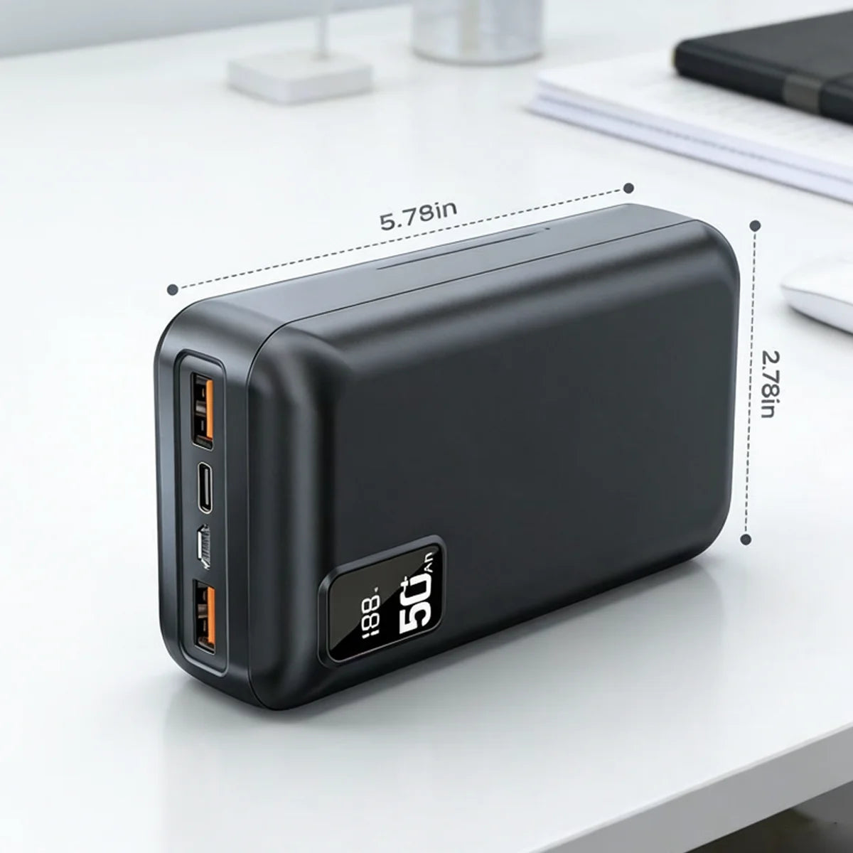 Power Bank Portatile 50000 mAh con Ricarica Rapida 22,5 W QC‑PD3.0 USB‑C