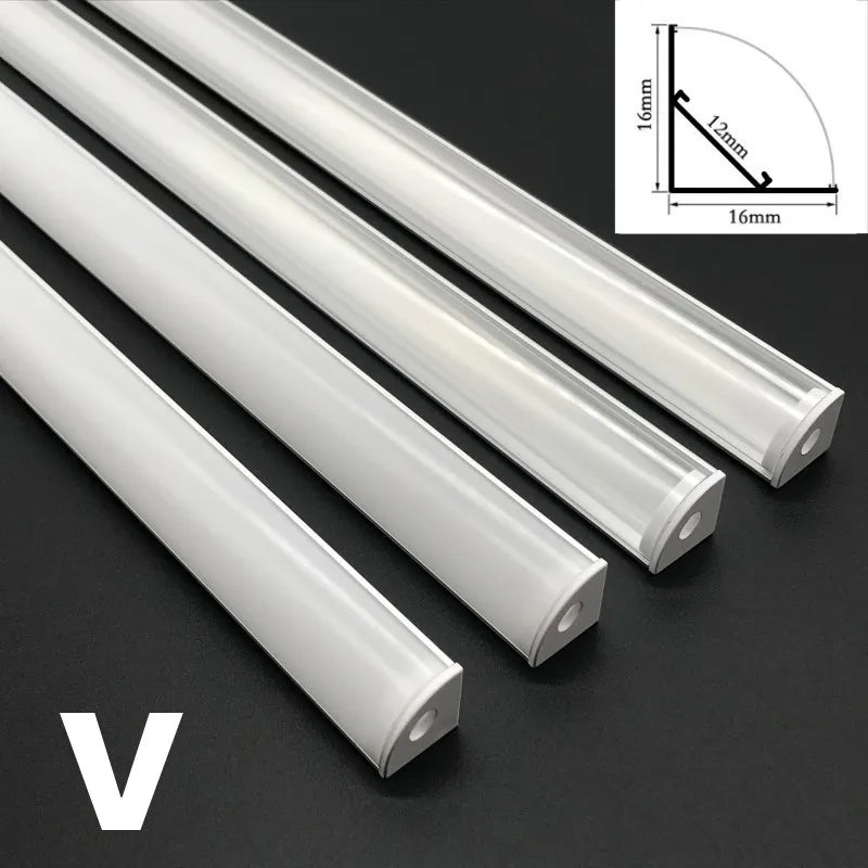 Profilo in Alluminio a U da 1 m per Strisce LED da 8‑12 mm – Kit da 10 pezzi