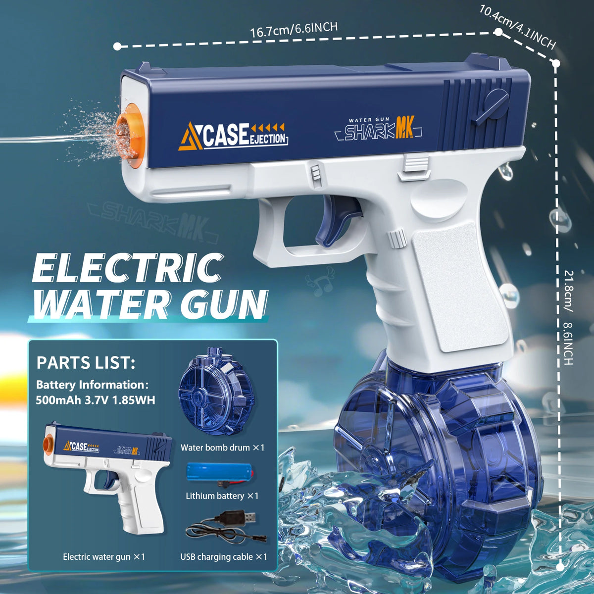 Electric Water Gun Automatic Squirt Gun for Kids and Adults, 26 FT Long Range Water Pistol for Pool Beach Outdoor Play