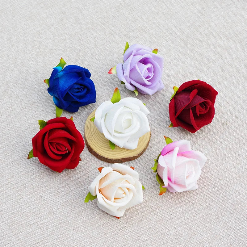 5/10/15/20 pcs 7cm Artificial Rose Flowers Head For Wedding Home Decoration Fake Flowers Rose Head DIY Wreath Supplies