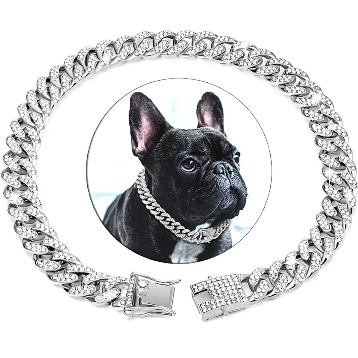 Collare a catena in metallo lusso oro per cani e gatti – 12,5 mm