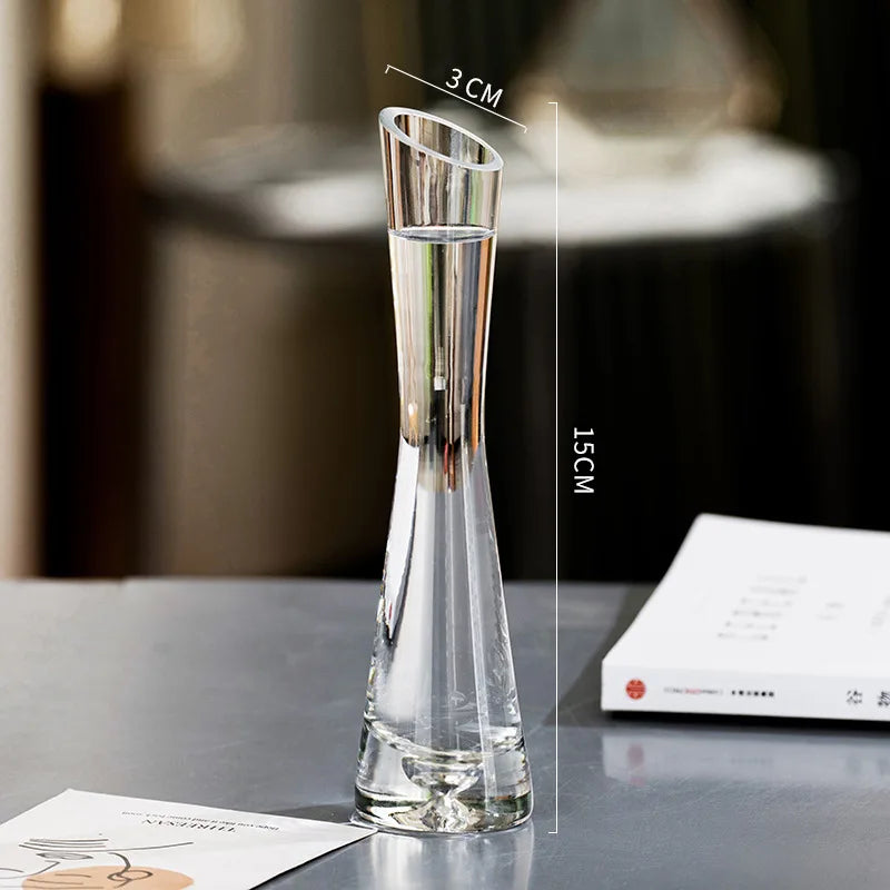 Vase artistique transparent de style européen moderne pour fleurs et décoration d'intérieur