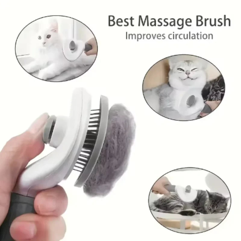 Spazzola auto-pulente 2 in 1 per cani e gatti – Pettine dematting e massaggio