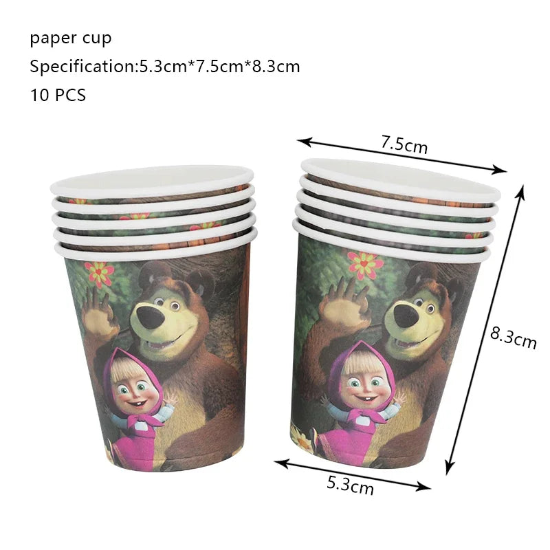 Decorazioni per festa di compleanno Masha e Orso – Palloncini cartoon, set 24…
