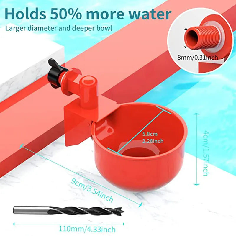 Distributore d'Acqua Automatico per Pollame – 12 Boccette Grande Capacità