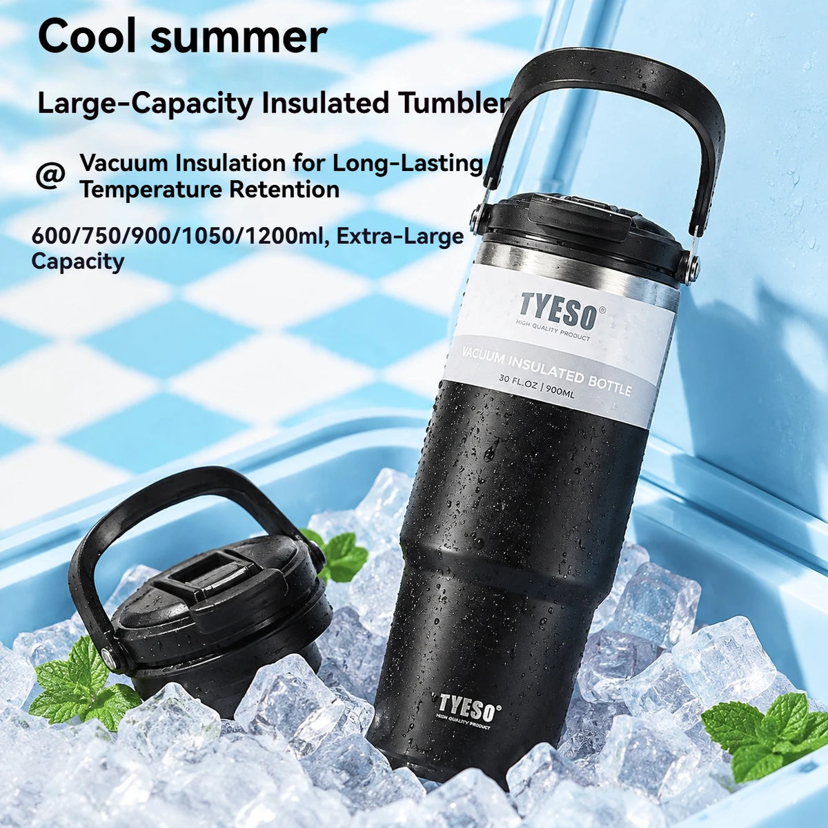 Thermos in acciaio inox 600‑1200 ml con doppio isolamento e tappo multifunzione