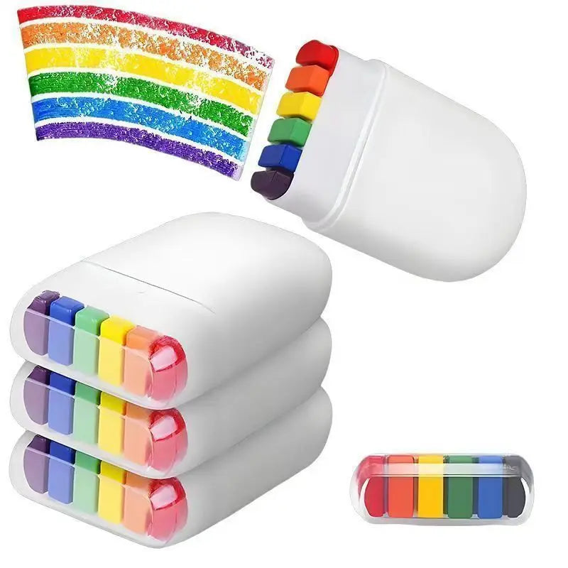 Set di 6 Pastelli a Olio Arcobaleno – Colori Vivaci per Party e Graffiti