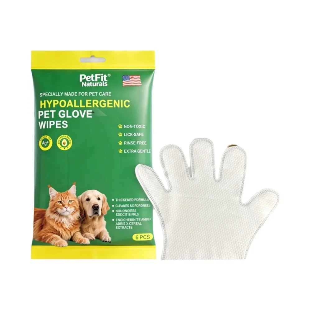Guanti detergenti spessi per animali domestici – 6 pezzi per pulizia profonda