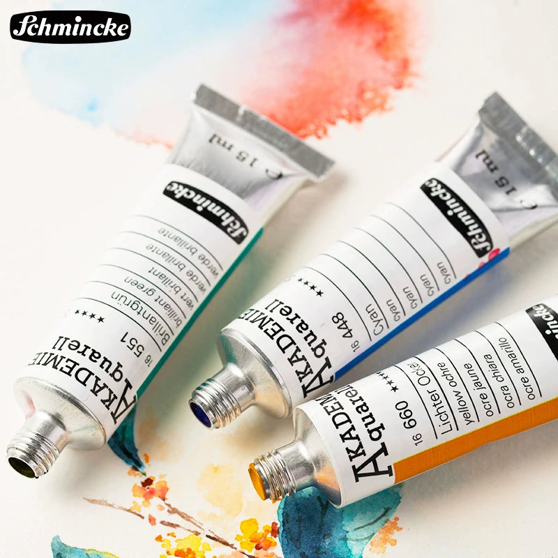 Schmincke Watercolor Paint Academy Grade 15ml/0.5 Fl Tubular Illustration Watercolor Paint Painting Acuarela Artists Supplies