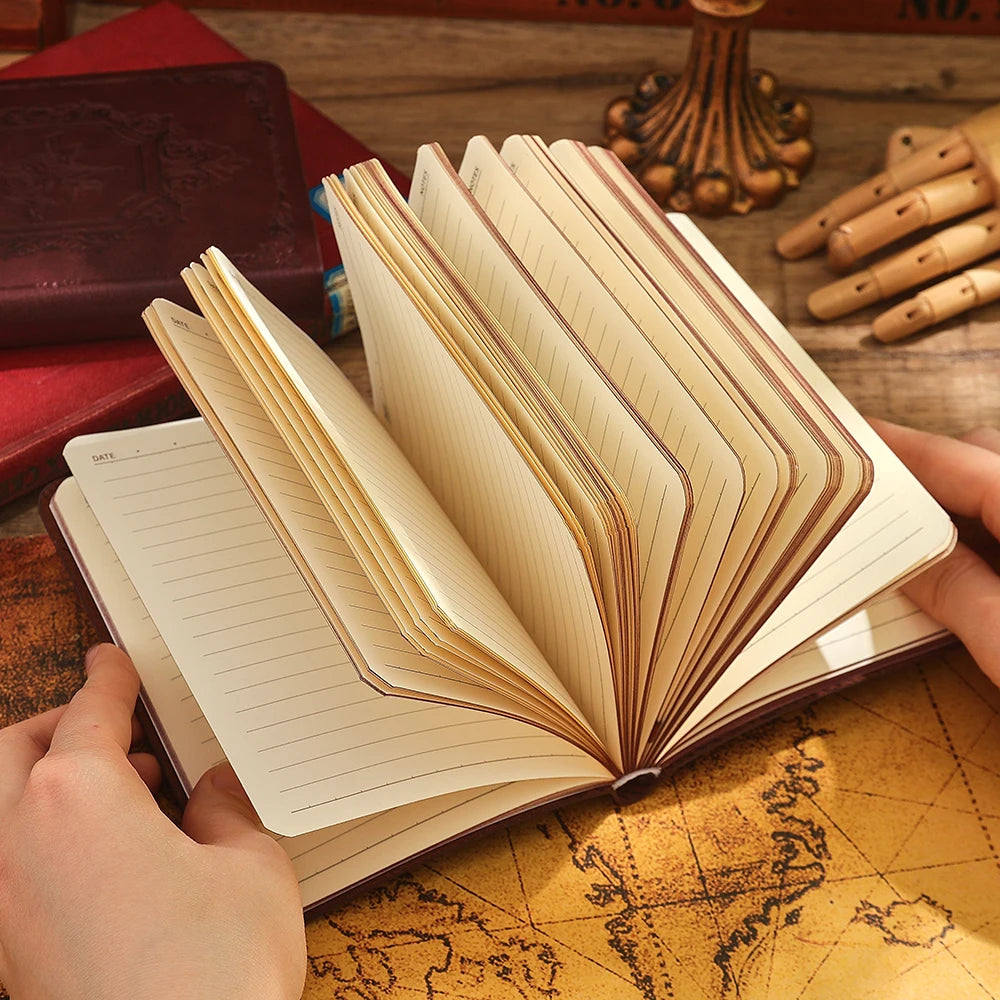 Quaderno Vintage A6 in PU Leather con 144 fogli spessi – Diario e Planner