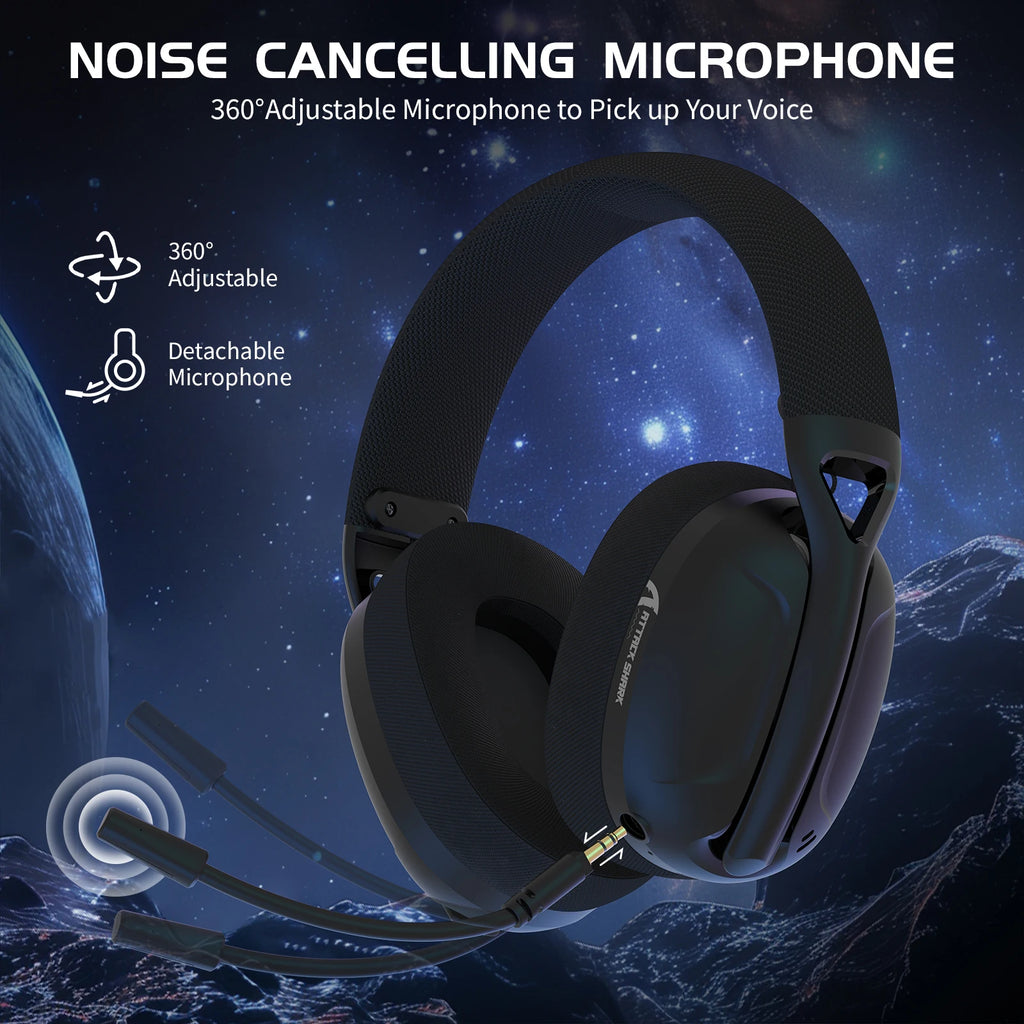 Cuffie gaming wireless L80 3 modalità, suono 5.1 Hi‑Fi, microfono rimovibile
