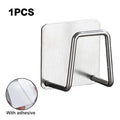 Porta spugne cucina in acciaio inox, supporto auto‑adesivo per lavello – 1/5