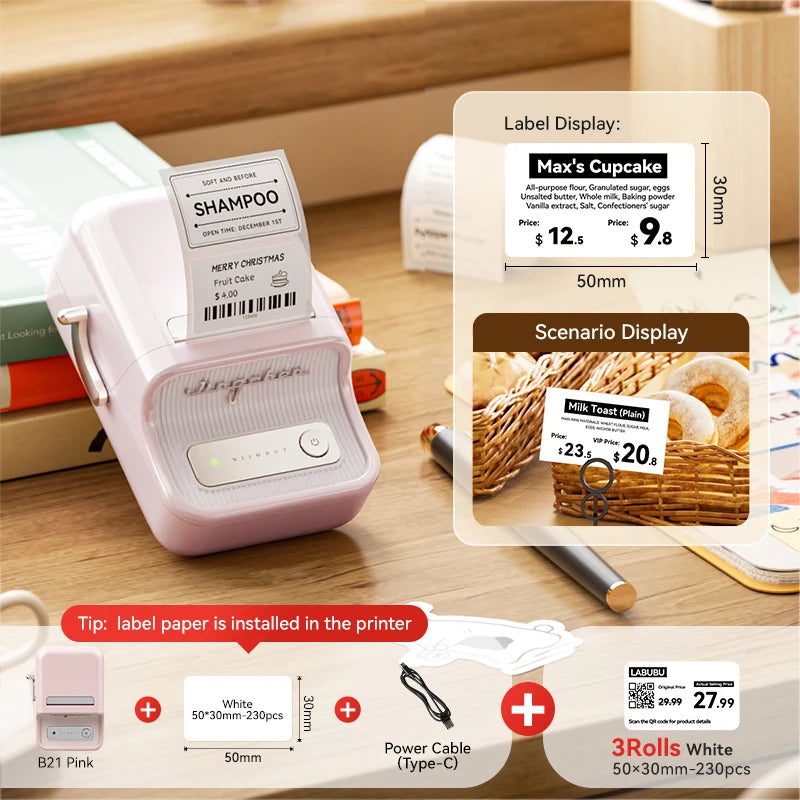 Stampante termica B21: etichette wireless per abbigliamento, gioielli e…