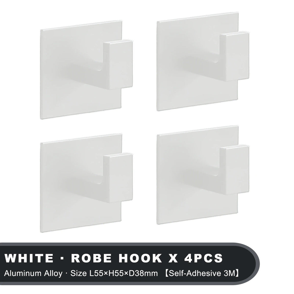 strong adhesive wall hook set – 1 to 4 black matte hooks for coat, towel, robe