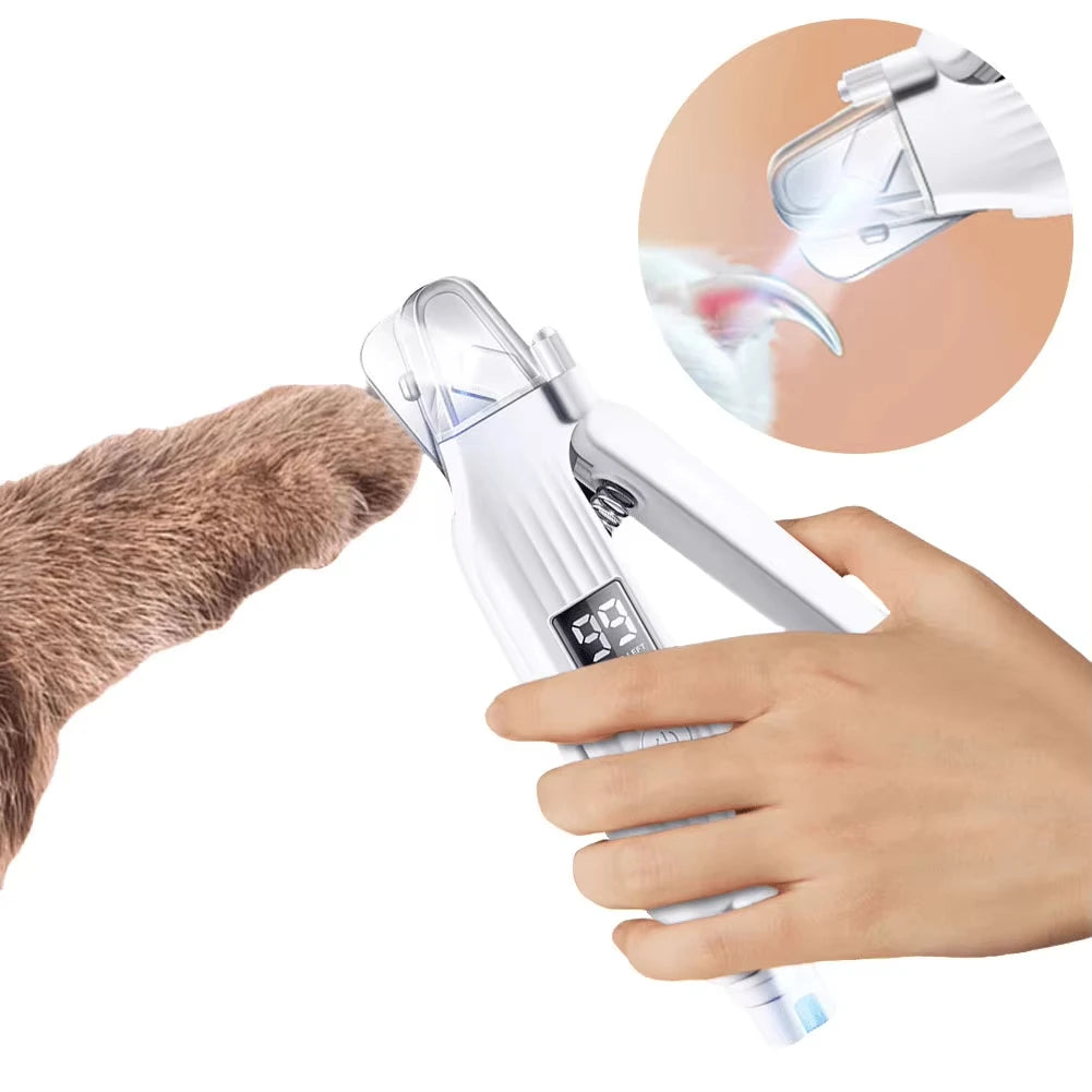 Trimmer elettrico 2 in 1 per unghie di cani e gatti con luci LED