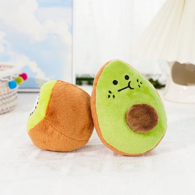 Giocattolo in peluche avocado/kiwi per cani e gatti, masticabile, resistente e…