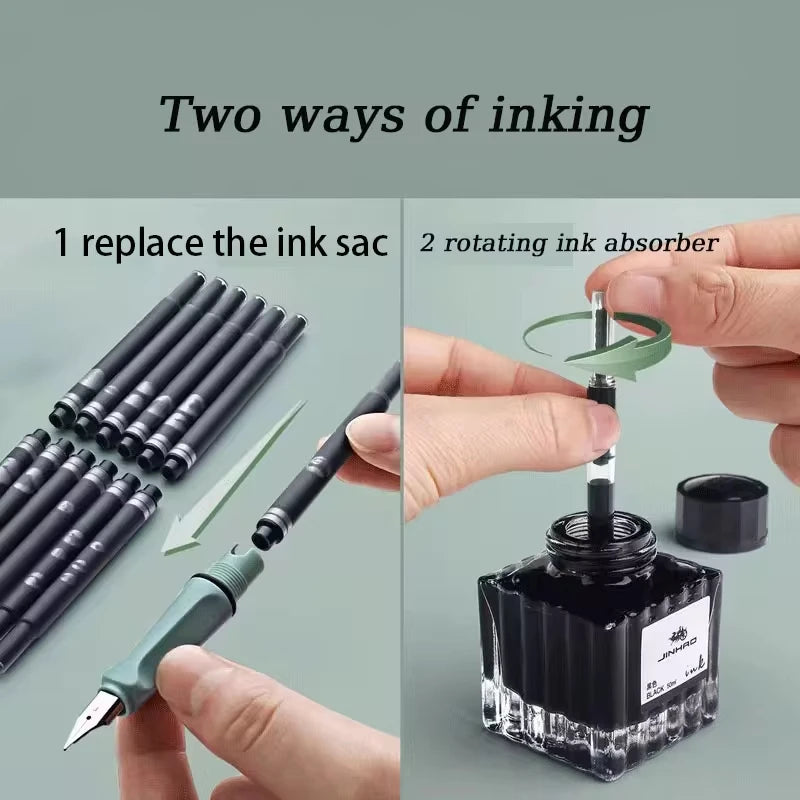 Set 11 penne stilografiche 0,38 mm con inchiostro ricaricabile – scrittura…