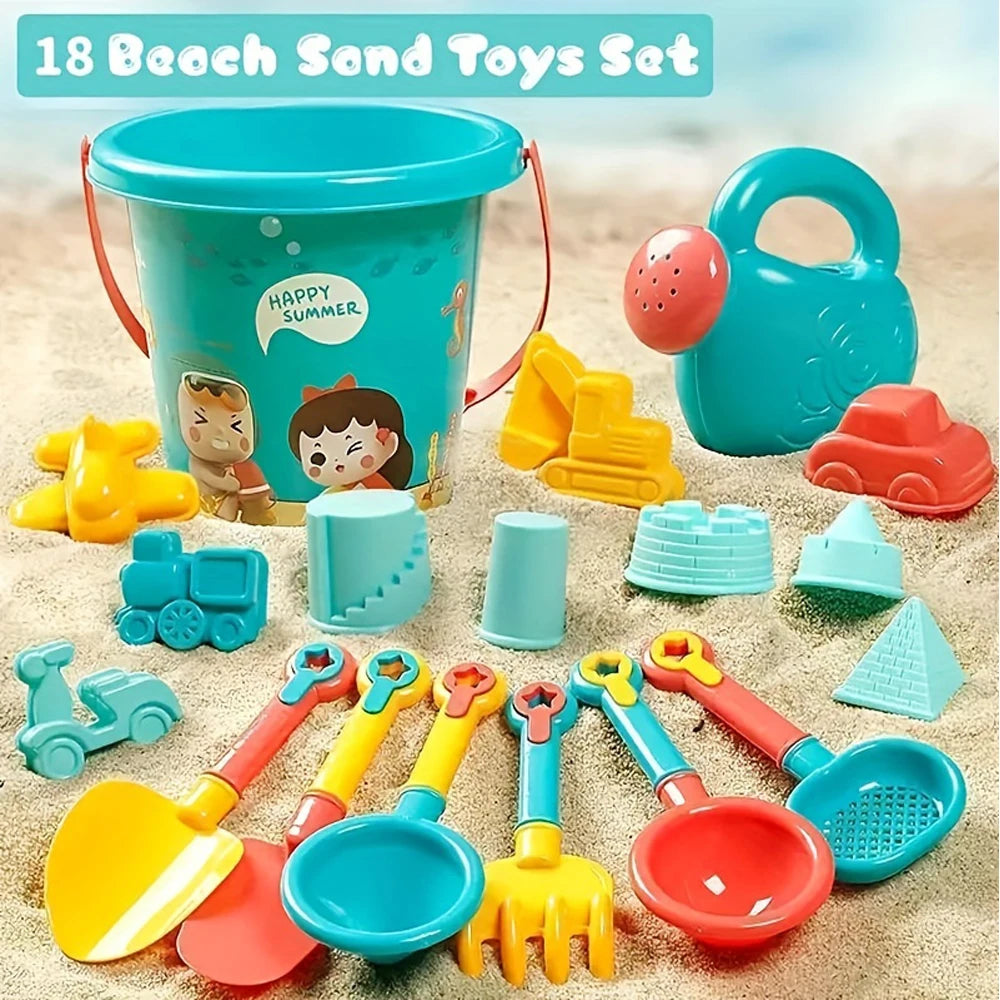 Set da 18 giochi per sabbia – attrezzi in plastica per spiaggia e piscina
