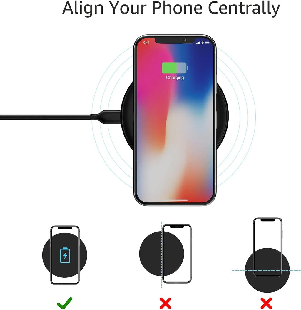 Wireless Charger for Apple iPhone 16 15 14 13 12 Pro Max Samsung Galaxy S22 S21 S20 S10 S9 Huawei Xiaomi Google Pixel