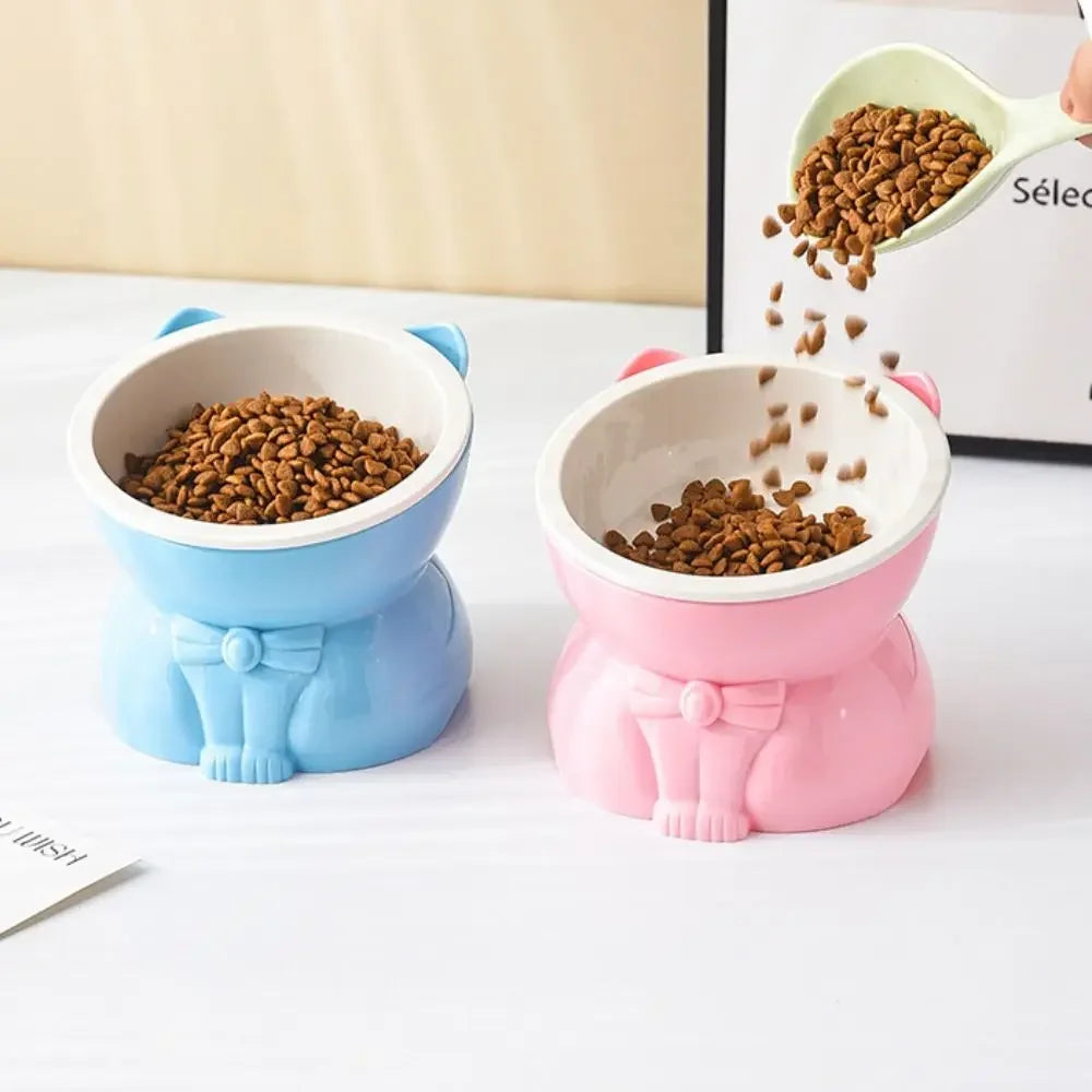 Ciotola in ceramica per gatti e cani, design inclinato antiscivolo