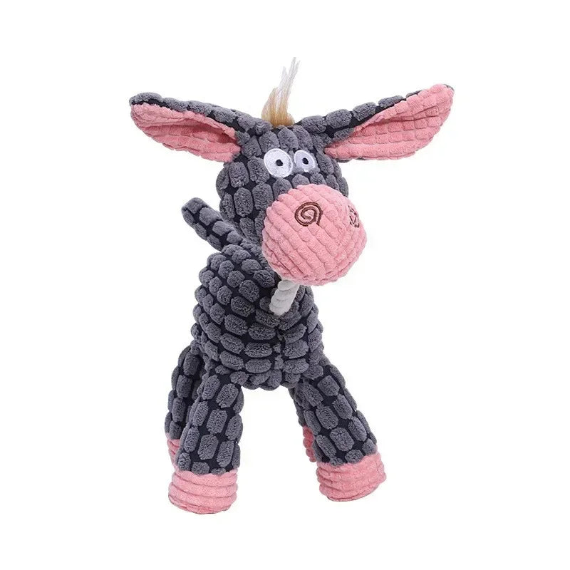 Giocattolo peluche a forma di animale per cani – morso resistente e suono