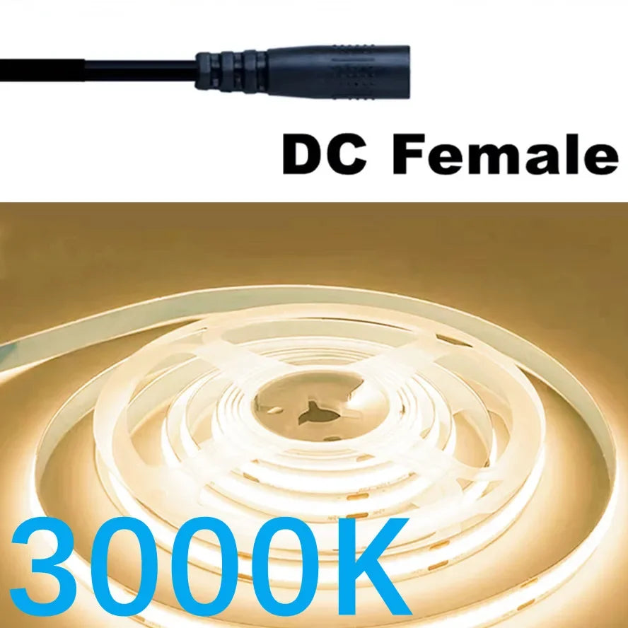 Striscia LED COB dimmerabile 320 LED/m 12V‑24V per ambienti casa e ufficio