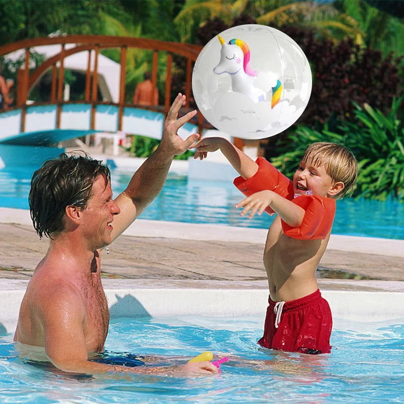 Rooxin Unicorn Swimming Pool Party Inflatable Beach Ball Pool Float Swimming Ring Summer Water Play Pool Party Accessories