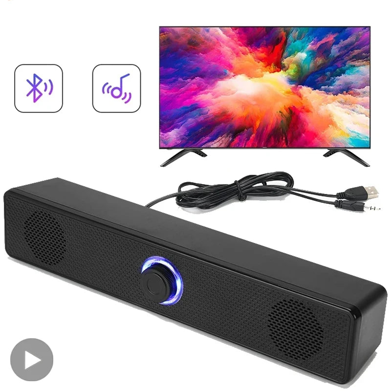 Soundbar Bluetooth 2.0 per PC, TV e Laptop – Audio 3D Surround, 30W PMPO