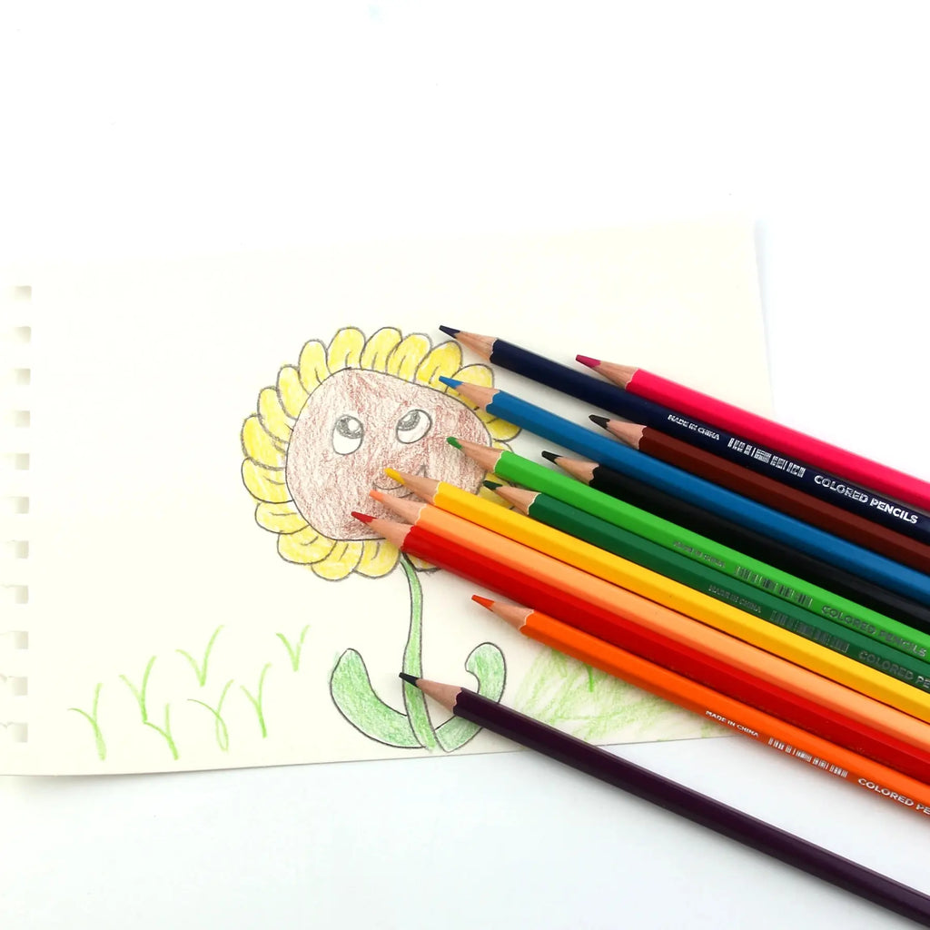 Set 12 Matite Colorate per Acquerello – Disegno, Schizzi e Scrittura Scolastica