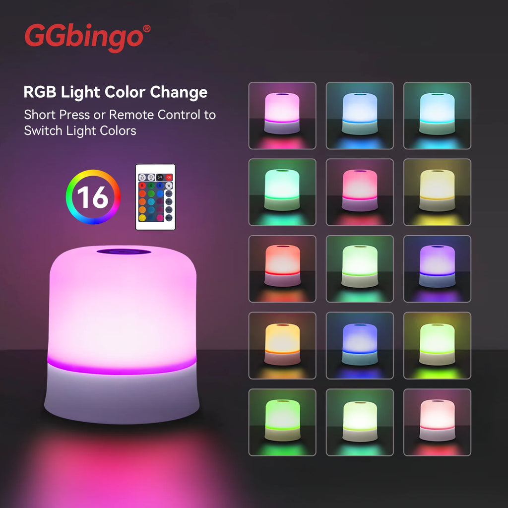 Lampada Notturna Touch RGB Ricaricabile con Telecomando – Illuminazione…