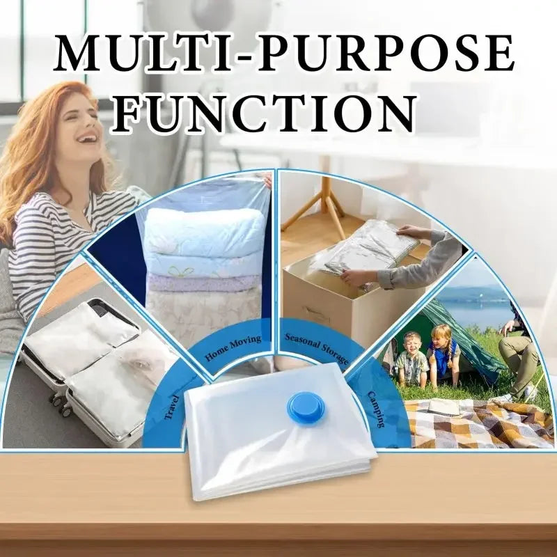 Vacuum Bag for Clothes, Air Vacuum Bag with Pump, Travel Essentials, Space Saver Bags for Comforters Blankets Storage Organizer