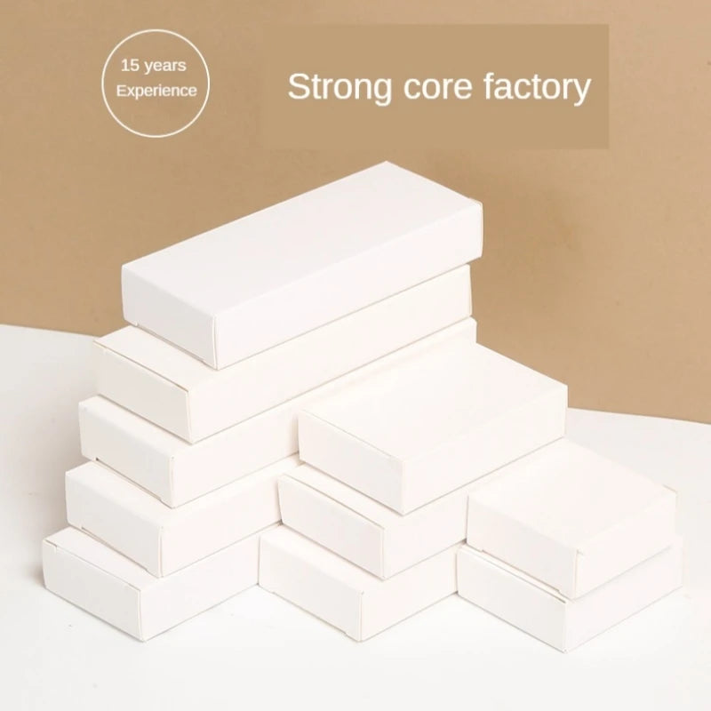 50PCS Small White Box Spot White Box Customized White Small Carton Universal White Cardboard Box Square White Card Box