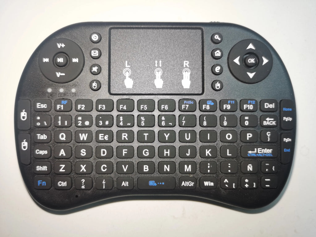 Tastiera mini wireless retroilluminata con touchpad e supporto multilingua